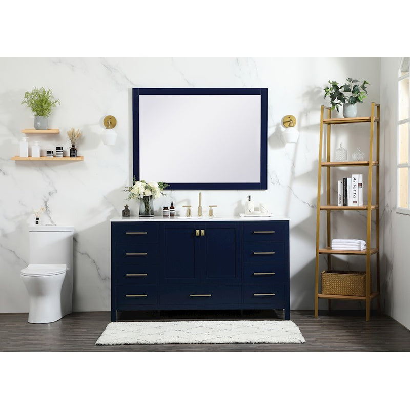 Elegant Kitchen/Bath Irene 60" Single Bathroom Vanity, Blue