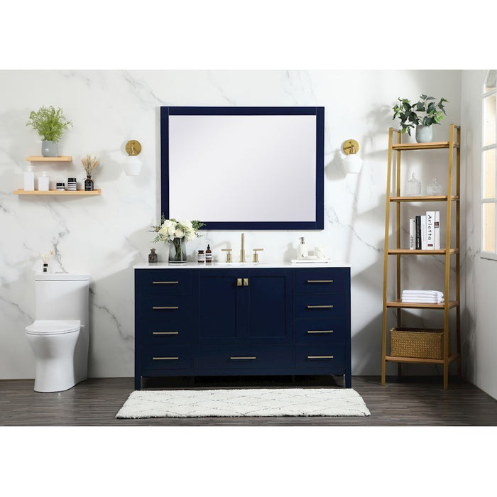Elegant Kitchen/Bath Irene 60" Single Bathroom Vanity, Blue
