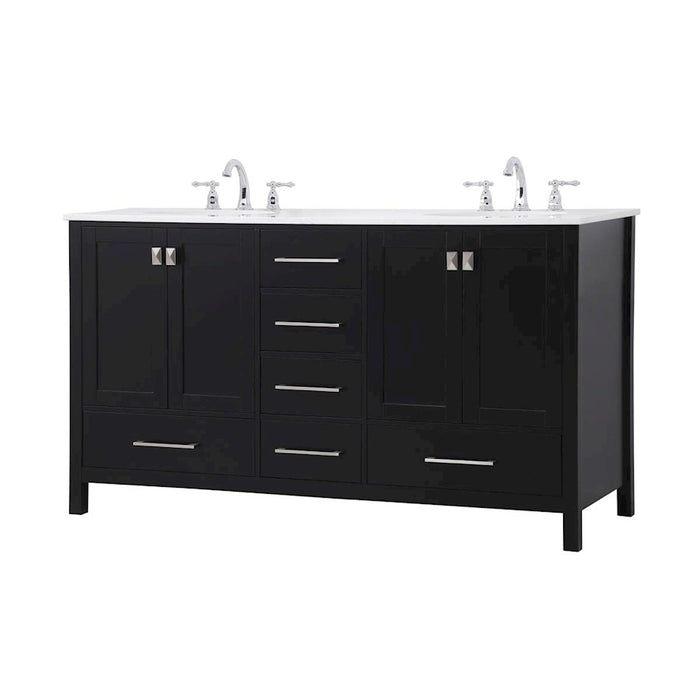 Elegant Kitchen/Bath Irene 60" Double Bathroom Vanity, Black