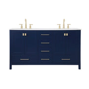 Elegant Kitchen/Bath Irene 60" Double Bathroom Vanity, Blue - VF18860DBL