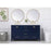Elegant Kitchen/Bath Irene 60" Double Bathroom Vanity, Blue