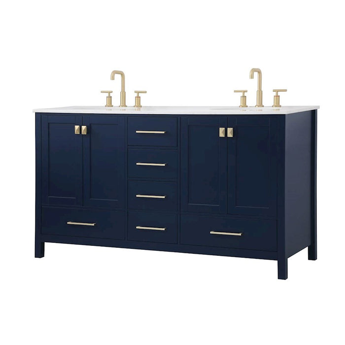 Elegant Kitchen/Bath Irene 60" Double Bathroom Vanity, Blue