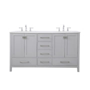 Elegant Kitchen/Bath Irene 60" Double Bathroom Vanity, Gray - VF18860DGR