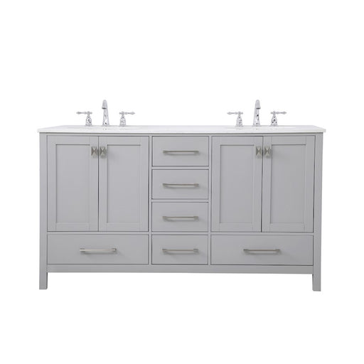 Elegant Kitchen/Bath Irene 60" Double Bathroom Vanity, Gray - VF18860DGR