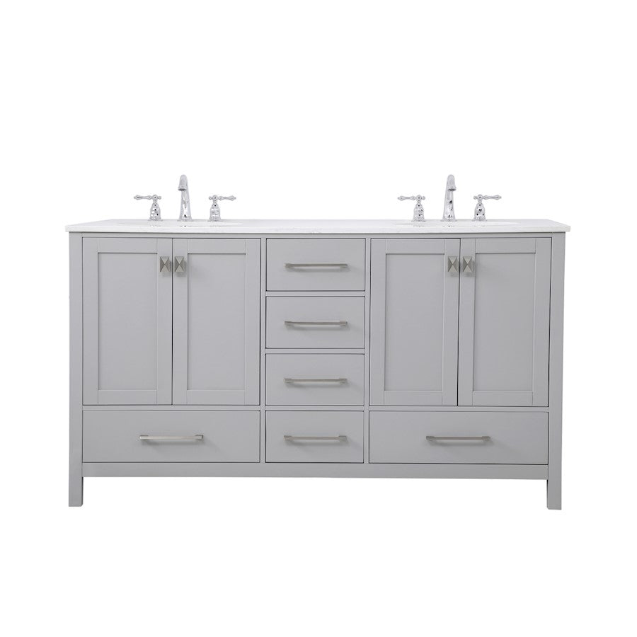 Elegant Kitchen/Bath Irene 60" Double Bathroom Vanity, Gray - VF18860DGR