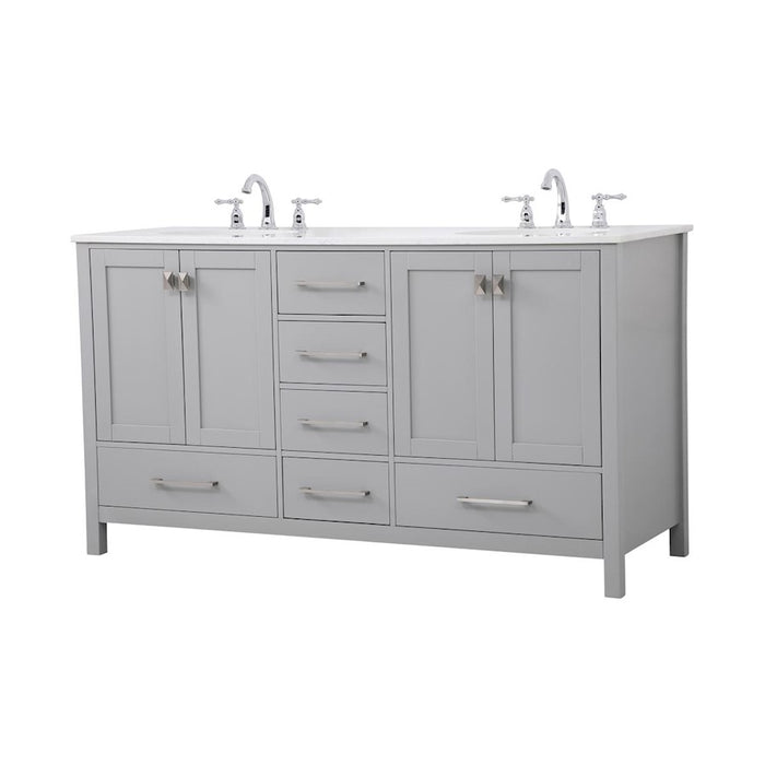 Elegant Kitchen/Bath Irene 60" Double Bathroom Vanity, Gray