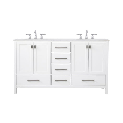 Elegant Kitchen/Bath Irene 60" Double Bathroom Vanity, White - VF18860DWH