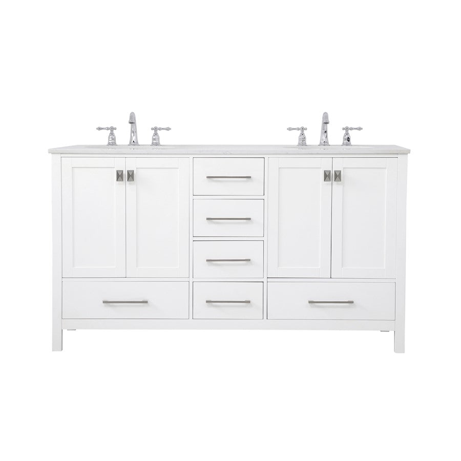 Elegant Kitchen/Bath Irene 60" Double Bathroom Vanity, White - VF18860DWH