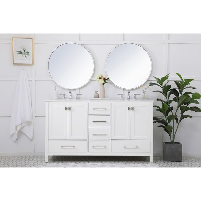 Elegant Kitchen/Bath Irene 60" Double Bathroom Vanity, White