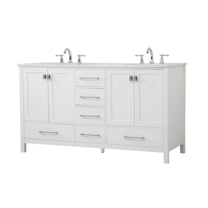 Elegant Kitchen/Bath Irene 60" Double Bathroom Vanity, White
