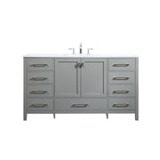 Elegant Kitchen/Bath Irene 60" Single Bathroom Vanity, Grey - VF18860GR