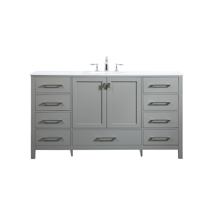 Elegant Kitchen/Bath Irene 60" Single Bathroom Vanity, Grey - VF18860GR