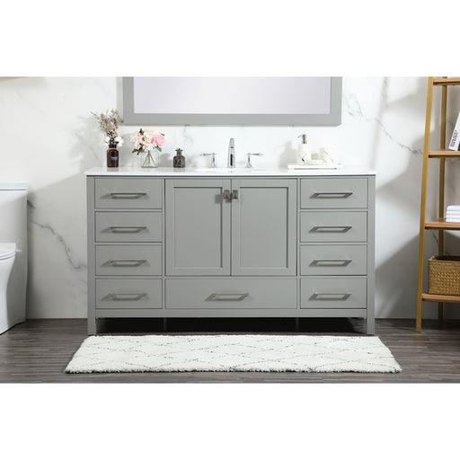 Elegant Kitchen/Bath Irene 60" Single Bathroom Vanity, Grey