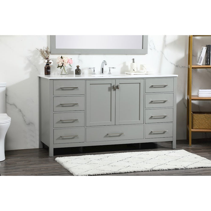 Elegant Kitchen/Bath Irene 60" Single Bathroom Vanity, Grey