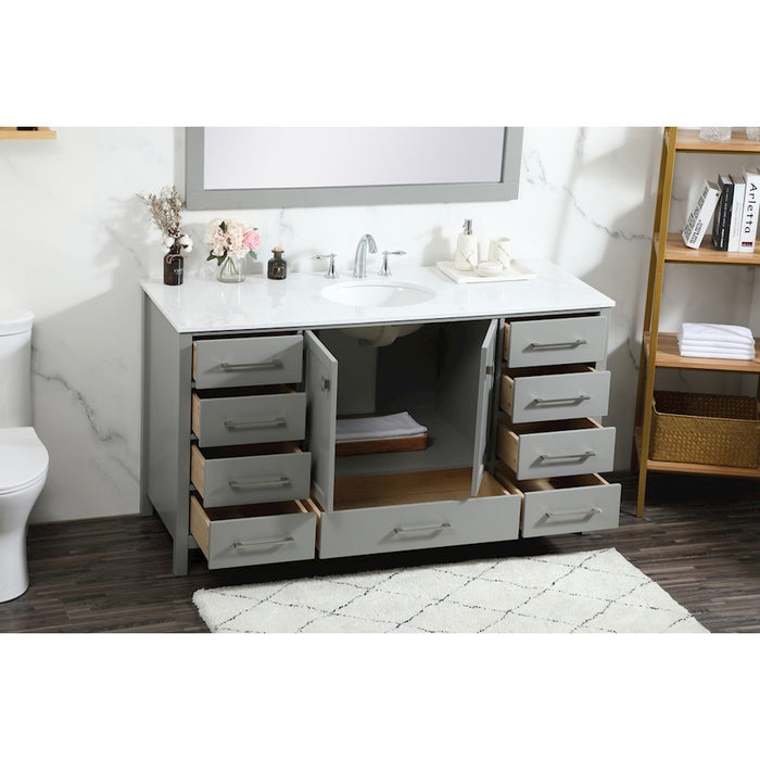 Elegant Kitchen/Bath Irene 60" Single Bathroom Vanity, Grey