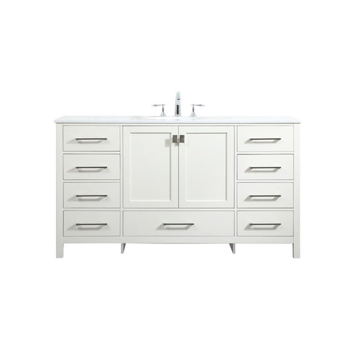 Elegant Kitchen/Bath Irene 60" Single Bathroom Vanity, White - VF18860WH