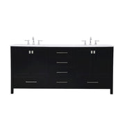 Elegant Kitchen/Bath Irene 72" Double Bathroom Vanity, Black - VF18872DBK