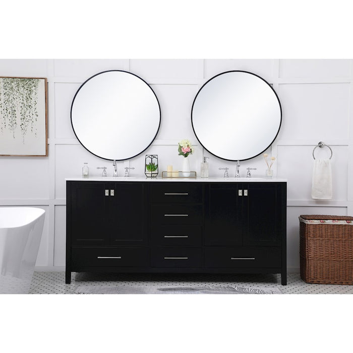 Elegant Kitchen/Bath Irene 72" Double Bathroom Vanity, Black