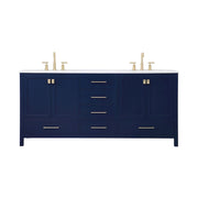 Elegant Kitchen/Bath Irene 72" Double Bathroom Vanity, Blue - VF18872DBL