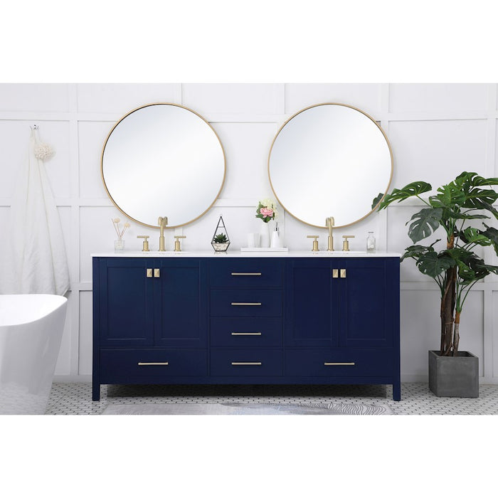 Elegant Kitchen/Bath Irene 72" Double Bathroom Vanity, Blue