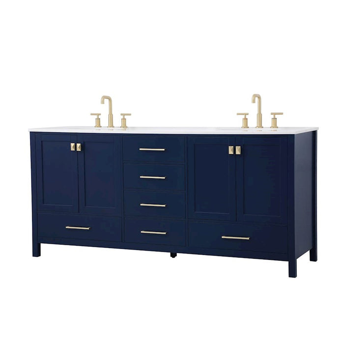 Elegant Kitchen/Bath Irene 72" Double Bathroom Vanity, Blue