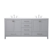 Elegant Kitchen/Bath Irene 72" Double Bathroom Vanity, Gray - VF18872DGR