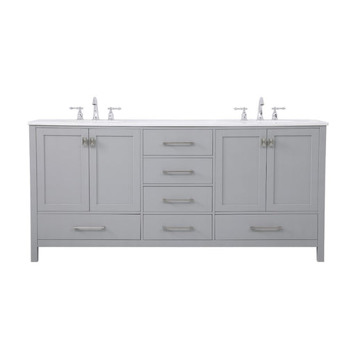 Elegant Kitchen/Bath Irene 72" Double Bathroom Vanity, Gray - VF18872DGR