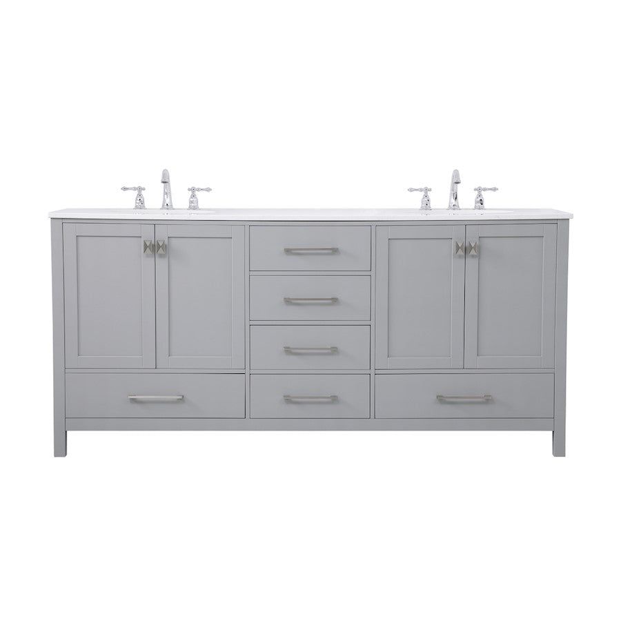 Elegant Kitchen/Bath Irene 72" Double Bathroom Vanity, Gray - VF18872DGR