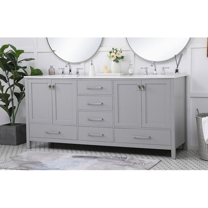 Elegant Kitchen/Bath Irene 72" Double Bathroom Vanity, Gray