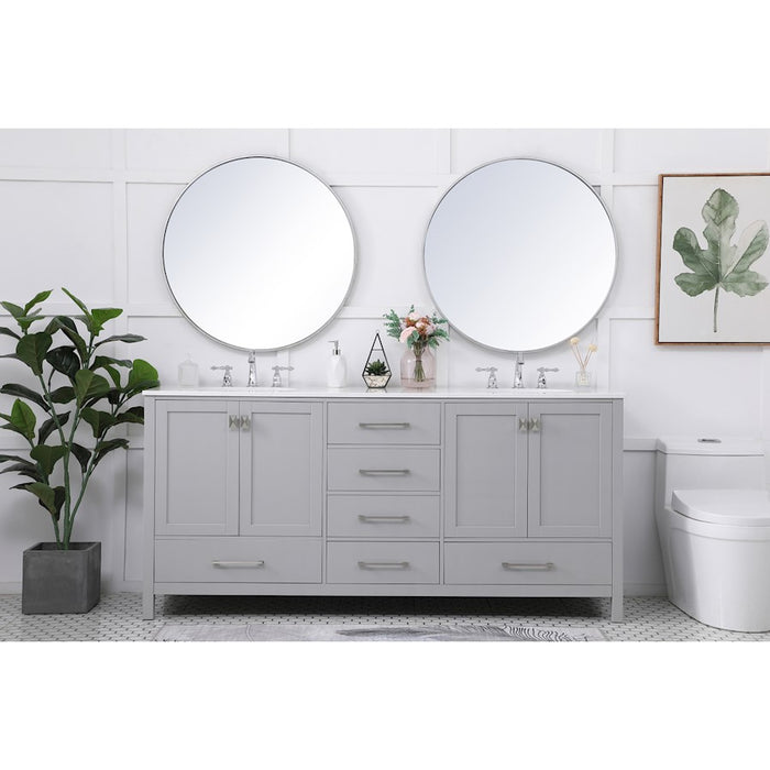 Elegant Kitchen/Bath Irene 72" Double Bathroom Vanity, Gray