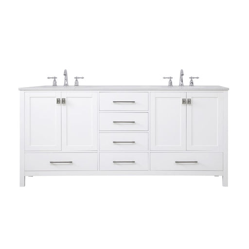 Elegant Kitchen/Bath Irene 72" Double Bathroom Vanity, White - VF18872DWH