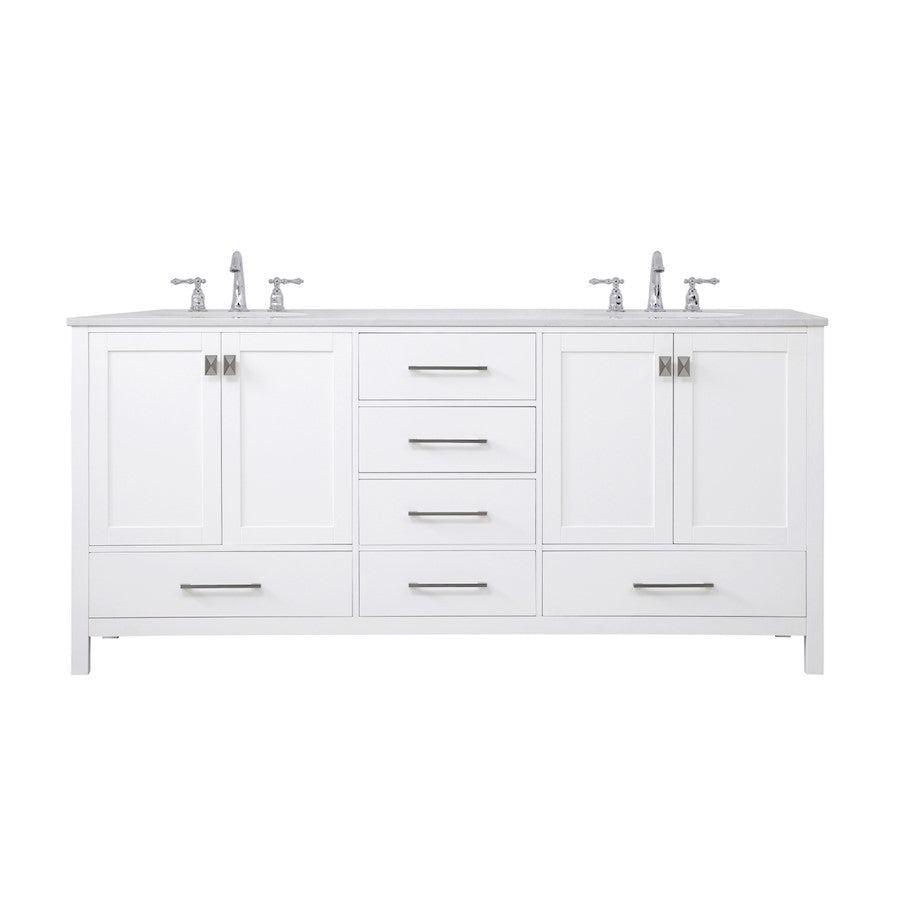 Elegant Kitchen/Bath Irene 72" Double Bathroom Vanity, White - VF18872DWH