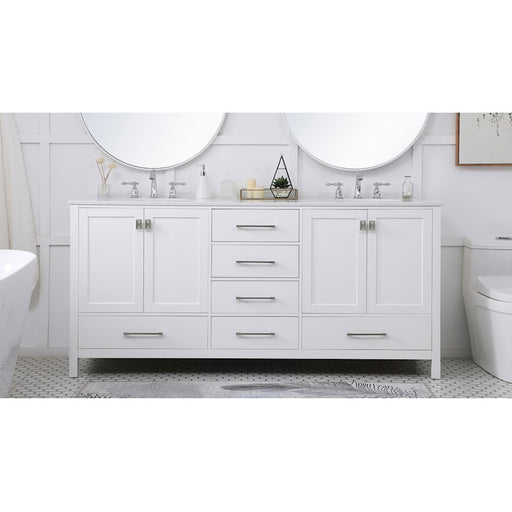 Elegant Kitchen/Bath Irene 72" Double Bathroom Vanity, White