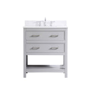 Elegant Sinclaire 30" Single Bathroom Vanity, Grey/Backsplash - VF19030GR-BS