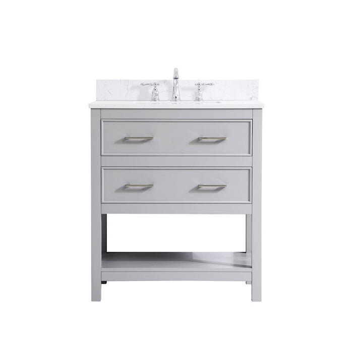 Elegant Sinclaire 30" Single Bathroom Vanity, Grey/Backsplash - VF19030GR-BS