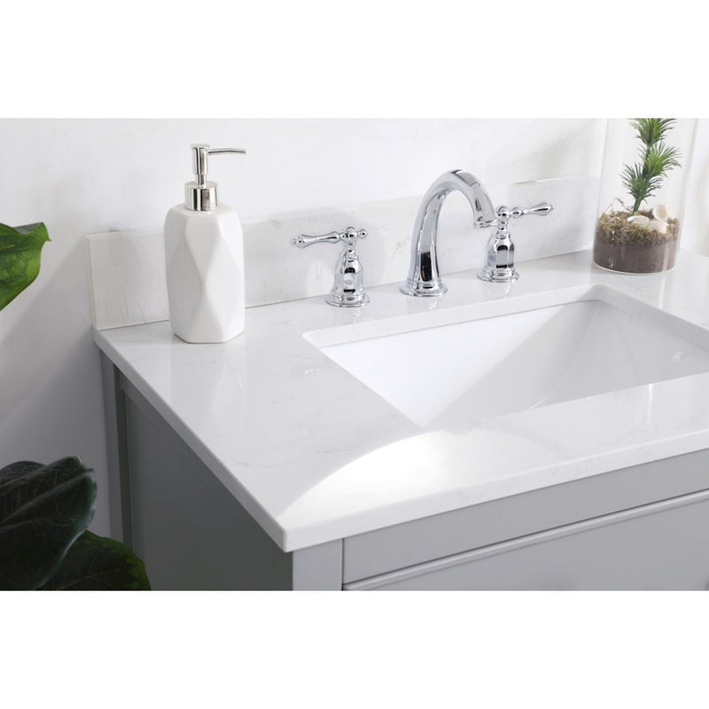 Elegant Sinclaire 30" Single Bathroom Vanity, Grey/Backsplash