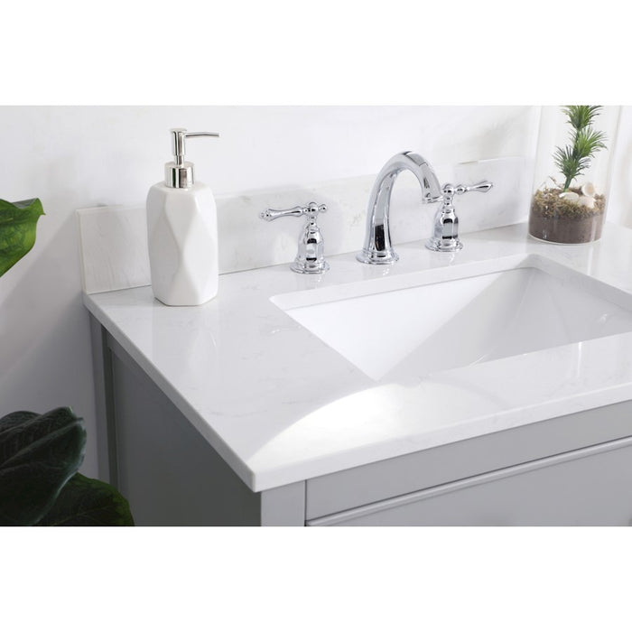 Elegant Sinclaire 30" Single Bathroom Vanity, Grey/Backsplash