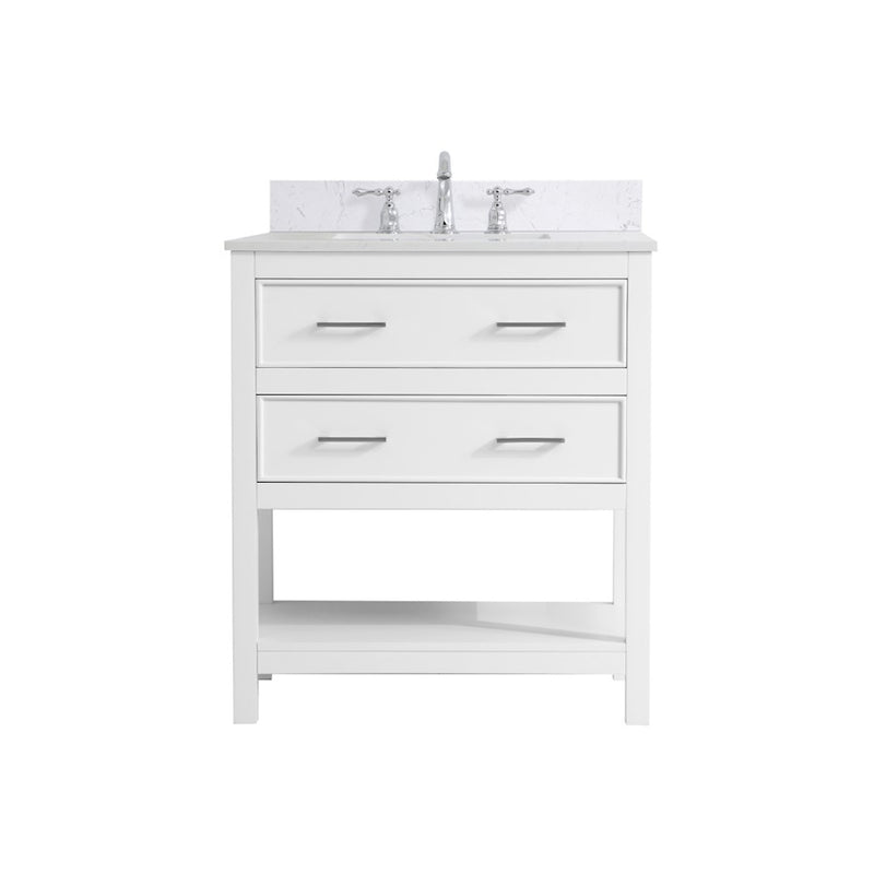 Elegant Sinclaire 30" Single Bathroom Vanity, White/Backsplash - VF19030WH-BS