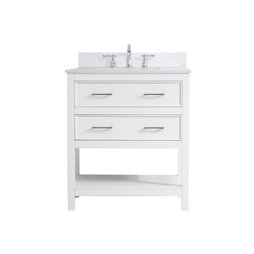Elegant Sinclaire 30" Single Bathroom Vanity, White/Backsplash - VF19030WH-BS