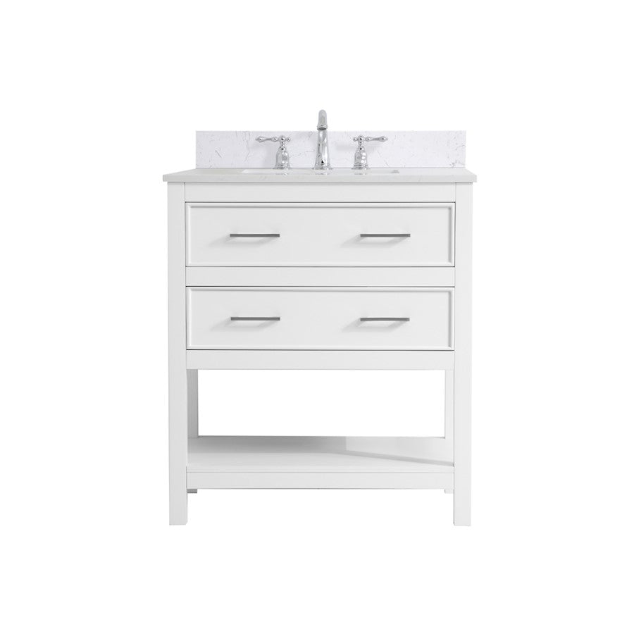 Elegant Sinclaire 30" Single Bathroom Vanity, White/Backsplash - VF19030WH-BS