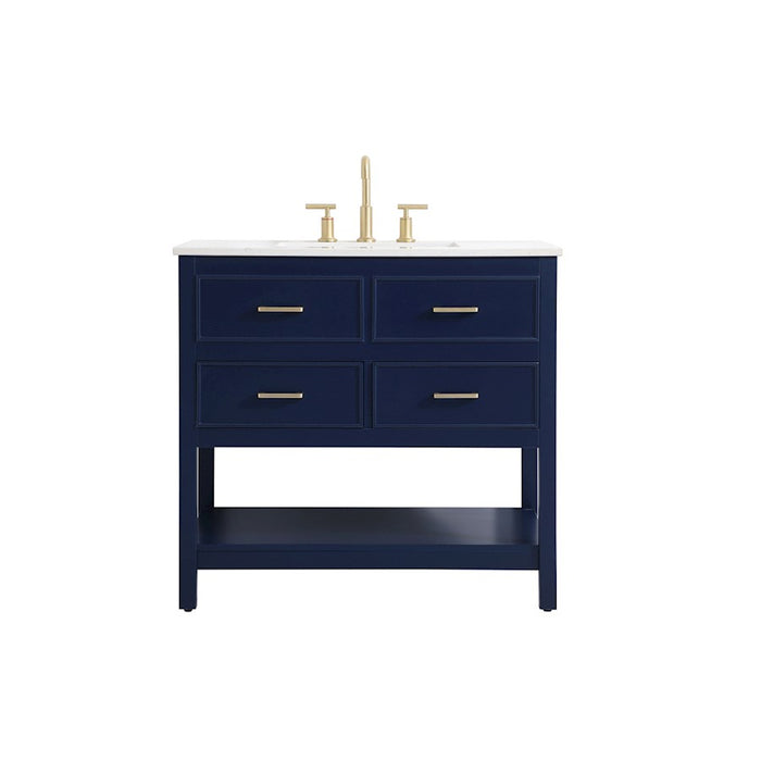 Elegant Kitchen/Bath Sinclaire 36" Single Bathroom Vanity, Blue - VF19036BL