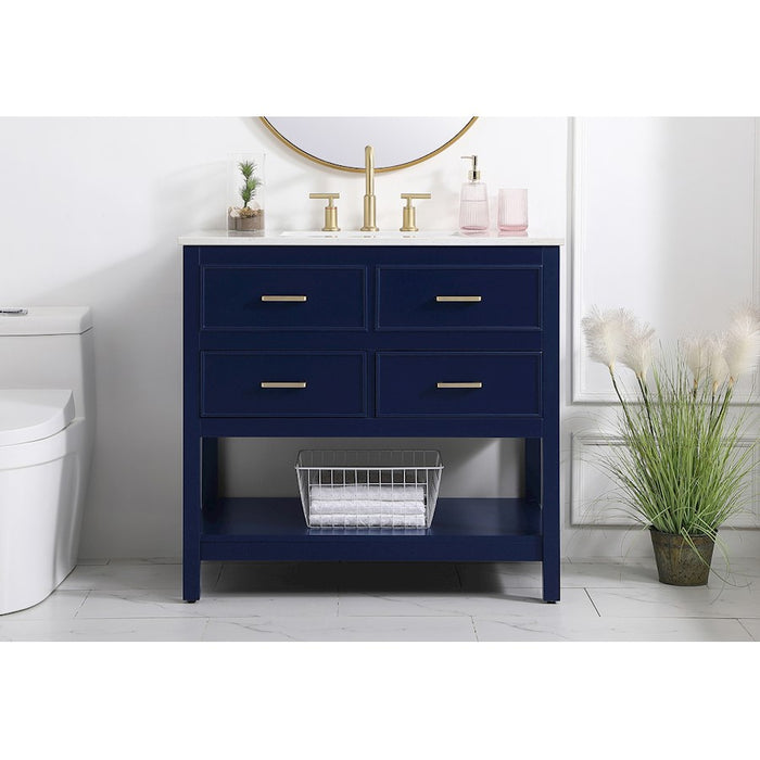 Elegant Kitchen/Bath Sinclaire 36" Single Bathroom Vanity, Blue