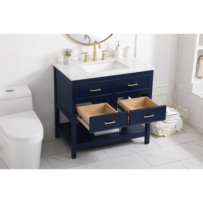 Elegant Kitchen/Bath Sinclaire 36" Single Bathroom Vanity, Blue