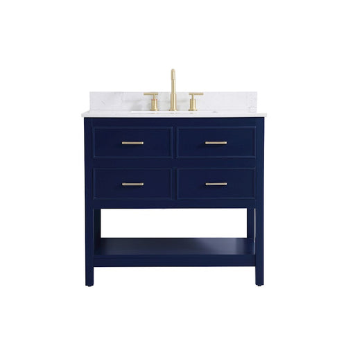 Elegant Sinclaire 36" Single Bathroom Vanity, Blue/Backsplash - VF19036BL-BS