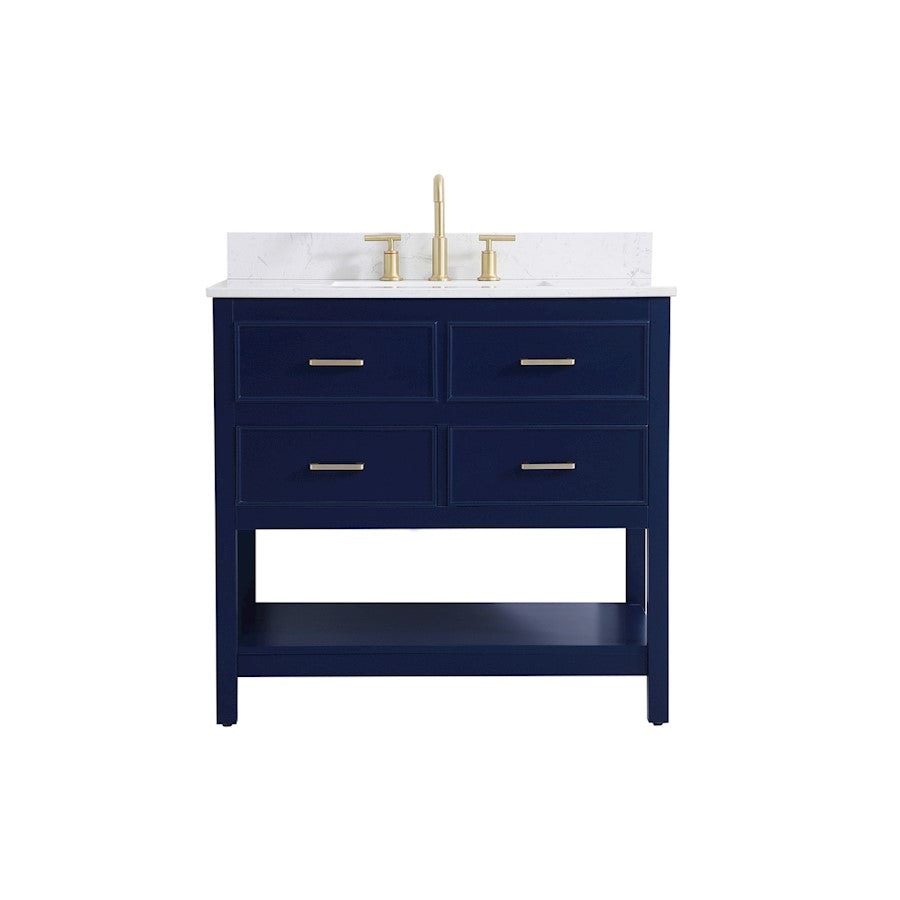 Elegant Sinclaire 36" Single Bathroom Vanity, Blue/Backsplash - VF19036BL-BS