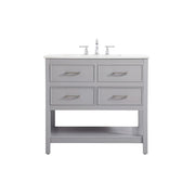Elegant Kitchen/Bath Sinclaire 36" Single Bathroom Vanity, Gray - VF19036GR