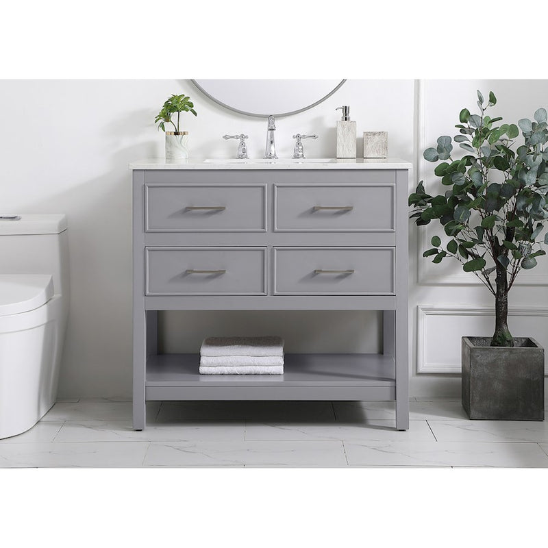 Elegant Kitchen/Bath Sinclaire 36" Single Bathroom Vanity, Gray