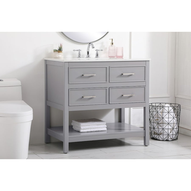 Elegant Kitchen/Bath Sinclaire 36" Single Bathroom Vanity, Gray