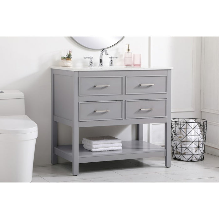 Elegant Kitchen/Bath Sinclaire 36" Single Bathroom Vanity, Gray