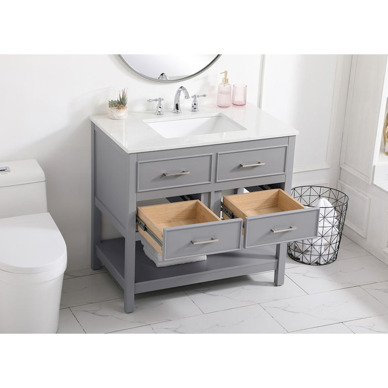 Elegant Kitchen/Bath Sinclaire 36" Single Bathroom Vanity, Gray